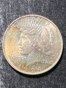 1924 US PEACE SILVER DOLLAR NICELY TONED
