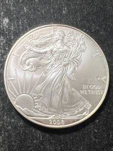 2008 AMERICAN SILVER EAGLE 1 TROY OZ .999 FINE SILVER