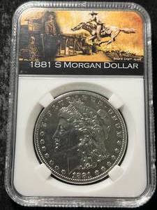 1881-S US MORGAN SILVER DOLLAR SLABBED