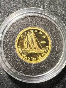 125TH TROY OZ .999 FINE GOLD 2012 CANADIAN SAILBOAT IN AIRTITE