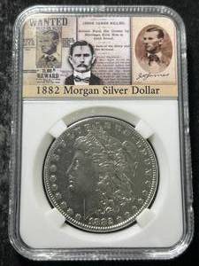 1882 US MORGAN SILVER DOLLAR SLABBED