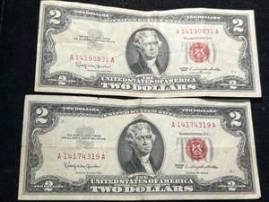 2 US RED SEAL 1963 $2 BILLS