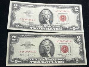 2 US RED SEAL 1963 $2 BILLS