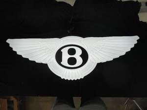 Bentley wing logo -  plastic molded sign body, internally lit  LED lighting, NIB