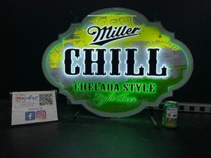 Miller Chill, Chelada Style Light Beer, fluorescent