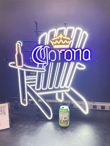 Corona Adirondack chair, LED sign