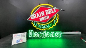 Grain Belt Beer bottle cap, neon sign