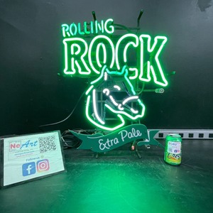 Rolling Rock Extra Pale Ale horse, neon sign