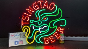 Tsing Tao Beer, neon dragon