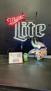 Miller Lite MN Vikings neon