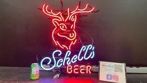 Schells stag  deer neon sign, New Ulm, MN