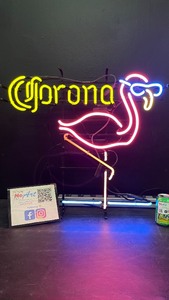 Corona flamingo, neon sign