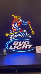 Bud Light neon downhill skier, hard to find, excellent condition