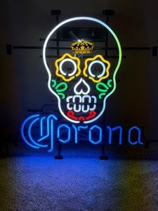 Corona Day of the Dead neon skull