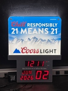 Coors, Born before, LED and clock