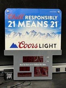 Coors, Born before, LED and clock