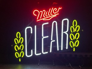 Miller Clear neon sign