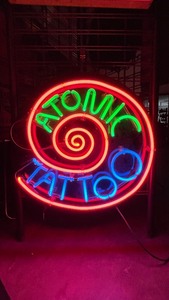 Atomic Tattoo neon sign