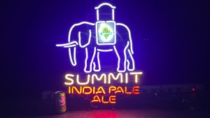 Summit India Pale Ale with elephant, neon sign