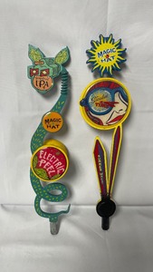 Lot of 2 Magic Hat tap handles, Electric Peel Grapefruit IPA and Stealin Time Summer Wheat