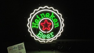 Heineken Beer bottle cap neon sign