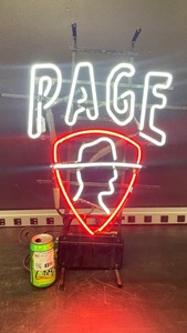 Page neon sign