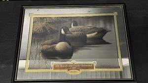 E&J Brandy and Ducks Unlimited 1997 Limited Edition mirror, signed and numbered, NOS