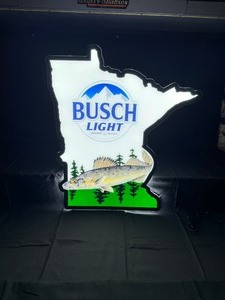 Busch Light, MN Walleye LED sign, NIB