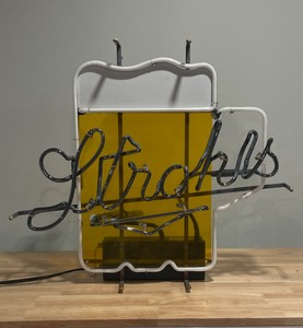 Stroh's neon beer sign,