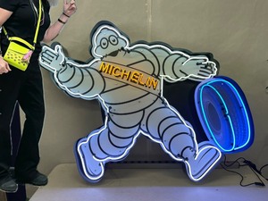 LARGE Michelin Man, NIB - 4 H x 6 wide - neon and digital graphics