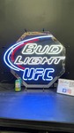 Bud Light UFC neon sign with mirrored octagon