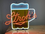Stroh's neon beer sign,