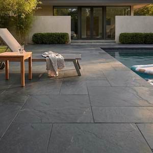 (32) Montauk Black Pattern Mixed Sizes 16 in. x 24 in. Gauged Slate Floor and Wall Tile - 512 square foot