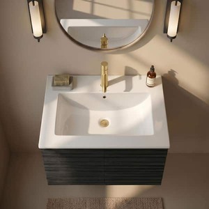 Swiss Madison 24 in. Ceramic Single Faucet Hole Vanity Top in White with White Basin