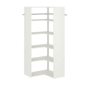 30 in. W White Corner Unit Wall Mount Shelf