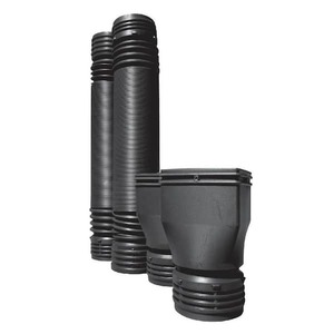 Mole-Pipe Flexible 4 in. x 6 ft. HDPE Solid Drain Pipe with Universal Downspout Adapter (4-Pack)