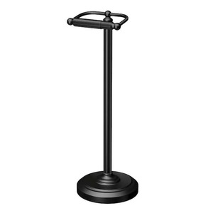 Gatco Double Post Freestanding Toilet Paper Holder in Matte Black