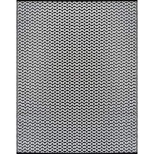 Beverly Rug White 8 ft. x 10 ft. Jewel Diamond Geometric Washable Trellis Reversible Indoor Outdoor Area Rug