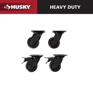 Husky 4 in. Caster Kit for Heavy Duty Welded Steel Garage Base Cabinets