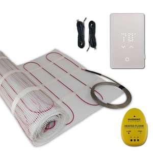 WARMING SYSTEMS 25 sq. ft. Electric Floor Heating Mat Kit 120V with Wi-Fi-LED Thermostat, Includes Install Monitor and Floor Sensor