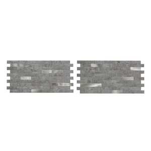 (4) Aspect Collage 11.75 in. x 12 in. Metal and Composite Peel and Stick Backsplash in Cloud Shimmer