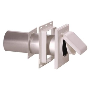 NO-PEST VENT 4 in. J Block or Wide-Mount Dual Door Wall Vent in White