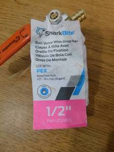 (10)  SharkBite 12 in. PEX Crimp Brass Ball Valve with Mounting Tabs and Drain