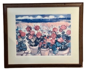 LBR2 - Geraniums by the Bay T. White Signed Limited Edition Art Print 28200 Framed