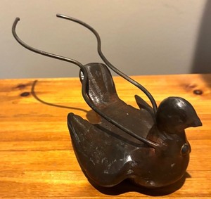 LBR2 - Carved Bird Sculpture With Wire Accents