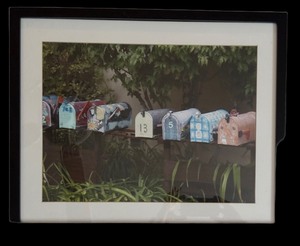 LBR2 - Framed Photographic Wall Art - Colorful Row of Mailboxes