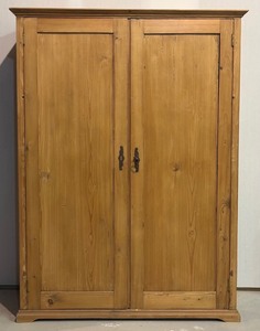 TR - Vintage Waxed Stripped Pine Armoire Cabinet