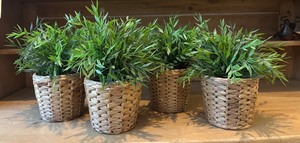 TR - Ikea Faux Greenery in Woven Baskets (Lot of 4)