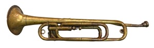 LBR2 - Vintage Brass Single-Valve Bugle 21 12 in