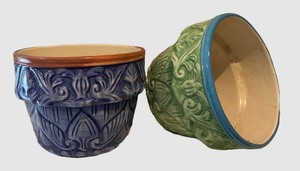 LBR1 - Glazed Ceramic Planters 10 in (Lot of 2)